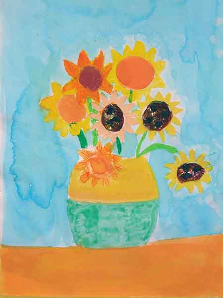 Visual Arts: Still-life of Sunflowers - Courtney