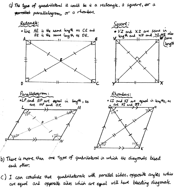 Diagonals of a Quadrilateral - Lesley