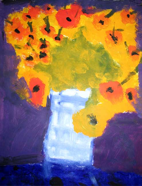 Visual Arts: Still-life of Sunflowers - Drew