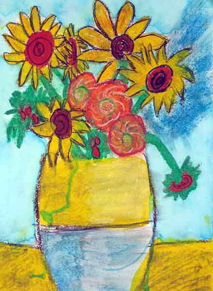 Visual Arts: Still-life of Sunflowers - Robyn